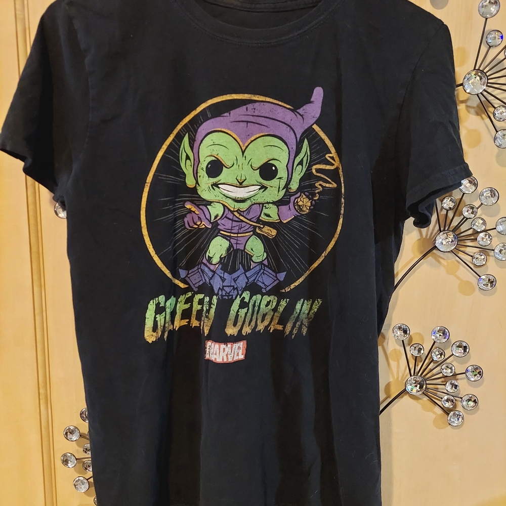 Marvel Black Tee with Green Goblin Graphic
